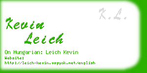 kevin leich business card